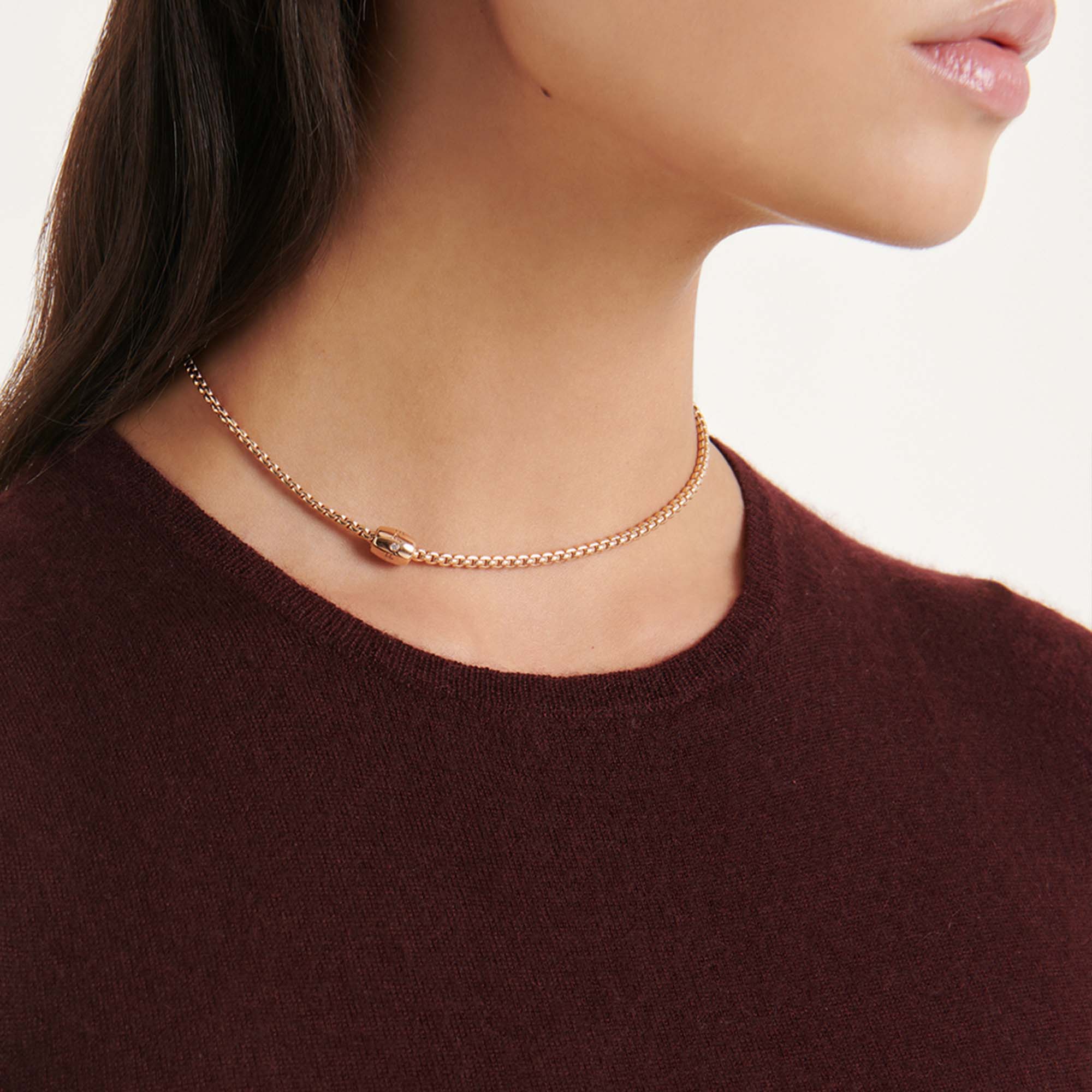 FOPE Eka Flex'it D-Link Rose Gold and Diamond Necklace | Maison Birks